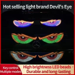 Truck Devil's Eye Light RGB Dynamic Demon Eye Decorative Light Led Display Decor Pixel Panel Windshield USB 5V Multi-Mode Lamp