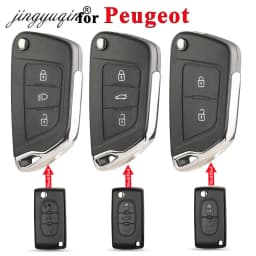 jingyuqin For Peugeot 107 207 307 407 306 308 408 508 3008 4008 Partner CE0523 CE0536 Modified Filp Remote Car Key Shell Case