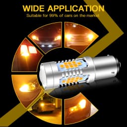 2Pcs 30-SMD 1156 PY21W BAU15S Car CANbus LED Turn Signal Lights Amber Light High Brightness Indicator Lamp Directional Lights