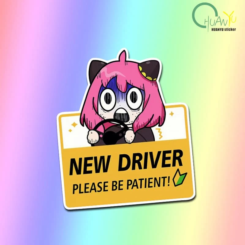 Anime Car Sticker New Driver For Bumper Decoration Cute Peep Spirit Sticker Auto Parts External Accessories Inkjet Vinyl Decals