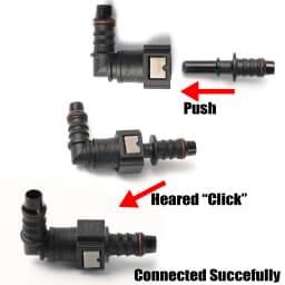 High Quality Durable Automotive Fuel Quick Connector 90°7.98mm 5/16'' ID8 Elbow Quick Rlease Connect Fuel Nylon Hose Adapter
