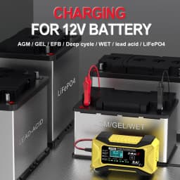 12V 6A Car Battery Charger Pulse Repair LiFePO4 14.6V Smart Fast Charge AGM Deep Cycle GEL Lead-Acid Charger For Auto Motorcycle