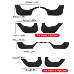 For Tesla Model Y Juniper/6-seater Tesla Model YL Door Panel Protector, Model 3 Highland Front and Rear Door Kick Pads, 4pcs