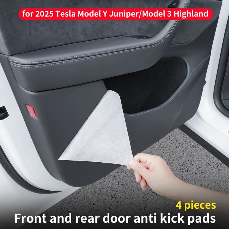 For Tesla Model Y Juniper/6-seater Tesla Model YL Door Panel Protector, Model 3 Highland Front and Rear Door Kick Pads, 4pcs