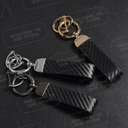 Leather For Race Flag Logo Keyring Emblem Cordoba Tarraco Ibiza Leon VZ Ateca Mii FR Car Carbon Fiber Rope Keychain Key Ring
