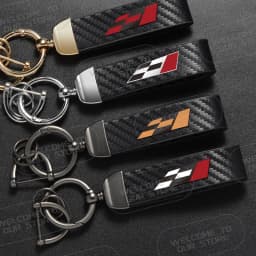 Leather For Race Flag Logo Keyring Emblem Cordoba Tarraco Ibiza Leon VZ Ateca Mii FR Car Carbon Fiber Rope Keychain Key Ring