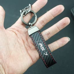 Car Keychain Carbon Fiber Leather Rope Car Ring Keychain Trinket Zinc Alloy for RS3 RS4 RS6 RS7 SQ2 SQ3 SQ4 SQ5 SQ7 TT Keyring