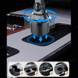 BLALION Car Dual Cup Holder Expander With Tray Phone Holder 360 Adjustable Table Slot Food Organized Tray Portable Drink Stand