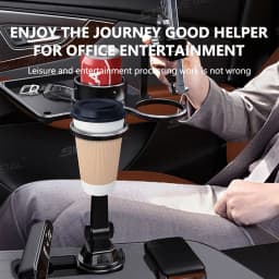 BLALION Car Dual Cup Holder Expander With Tray Phone Holder 360 Adjustable Table Slot Food Organized Tray Portable Drink Stand