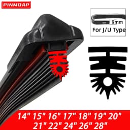 Wiper 11 Layer Rubber Strip Car Windshield Wiper Blade Universal J/U-Shaped Wiper Blade 14"15"16"17"18"19"20"21"22"24"26"28"