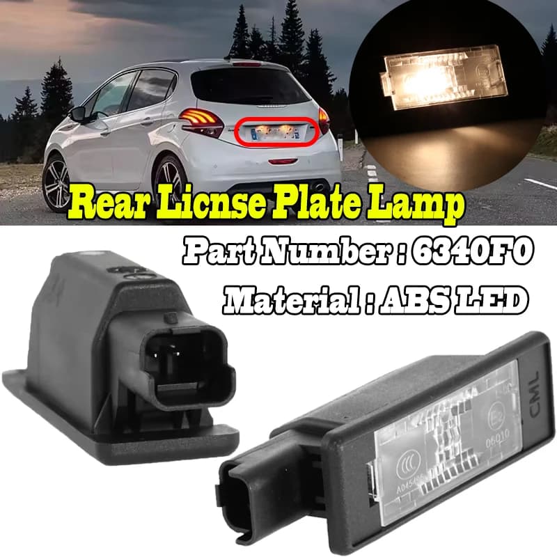 Car Rear License Plate Light Signal Lamp For Peugeot 208 2008 308 3008 Mk2 508 5008 Mk2 Citroen DS3 C3 MK3 DS5