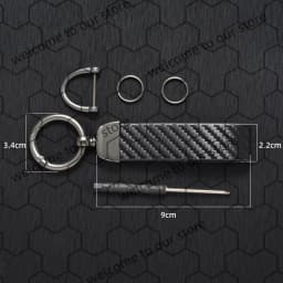 1PCS For Peugeot 106 107 206 207 French Tricolor Logo Carbon Fiber Textured Leather Car Keychain Horseshoe Buckle Key Chain