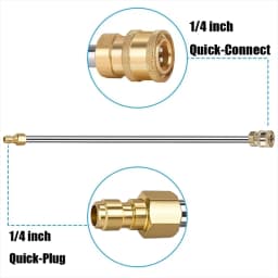 40cm Quick Plug Extension Rod High Pressure Water Gun Stainless Steel Cars Accessories Extension Rod Portable Pressure Washer