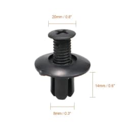 Universal Plastic Rivets 8mm Fasteners Screw Car Bumper Fender Black Rivet High Quality Car Fastener Clips Car Interior Parts