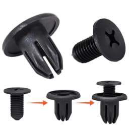Universal Plastic Rivets 8mm Fasteners Screw Car Bumper Fender Black Rivet High Quality Car Fastener Clips Car Interior Parts