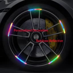 Anti-Collision Reflective Warning Stickers For Car Motorcycle, Bicycle Wheels, Seven-Color Laser Car Decoration Accessories