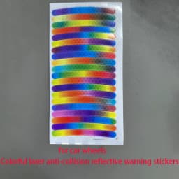 Anti-Collision Reflective Warning Stickers For Car Motorcycle, Bicycle Wheels, Seven-Color Laser Car Decoration Accessories