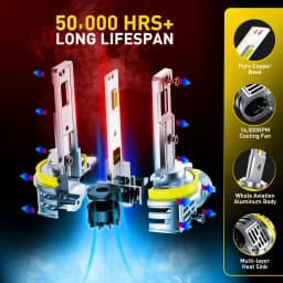 2Pcs AUXITO H11 LED Headlights Turbo Canbus White 70W High Power H8 H9 H11 Headlight Kit For Toyota Ford VW No Error 30000LM 12V