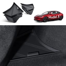 YZ For Tesla Model 3 highland 2024-2025 Rear Trunk Left Side Storage Box with Cover Tail Boot Partition Stowing Accessories