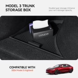YZ For Tesla Model 3 highland 2024-2025 Rear Trunk Left Side Storage Box with Cover Tail Boot Partition Stowing Accessories