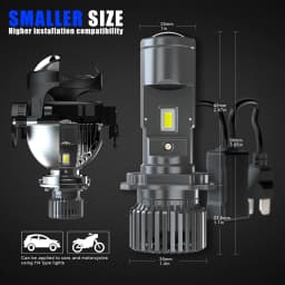 2PCS H4 LED Projector Mini Car Headlight Bulbs 6000K LED Mini Lens Projector H4 Mini Projector Lens Headlamp LHD RHD 12V 24v