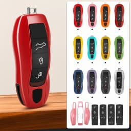 For Porsche Panamera Carrera Macan Boxster Cayman Cayenne Taycan 911 970 981 991 Car Smart Remote Key Case Fob Covers Set Shell