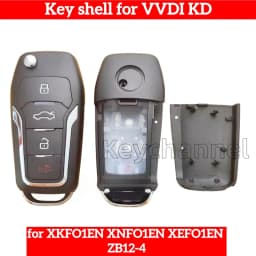 1PCS 4 Button Xhorse XKFO01EN XEFO01EN Remote Shell Car Key Shell KD B12 NB12-3 Flip Remote Case VVDI Remote Shell No Key Blade