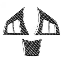 Car Steering Wheel Buttons Panel Trim Decoration for BMW 5 Series E60 2004-2010 Carbon Fiber Cover Sticker Interior Accessories