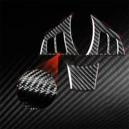 Car Steering Wheel Buttons Panel Trim Decoration for BMW 5 Series E60 2004-2010 Carbon Fiber Cover Sticker Interior Accessories