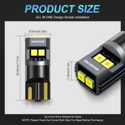 2Pcs Canbus T10 LED W5W LED Bulb No Error Car Interior Trunk Lights Side Marker License Plate Lamp White Super Bright
