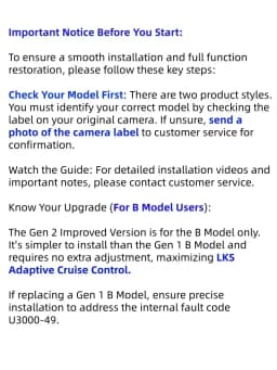 For Honda ACC Camera Module Fault Repair Kit U3000-49 Multifunctional Camera Unit Internal Electronic Fault Code, Car Accessory