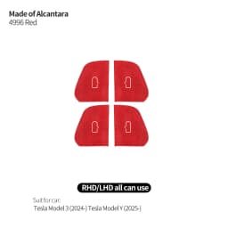 Made of Alcantara For Tesla Model 3 (2024-) Model Y(2025-) Door Switch Button Cover Trim Sticker Car Interior Tuning Accessories