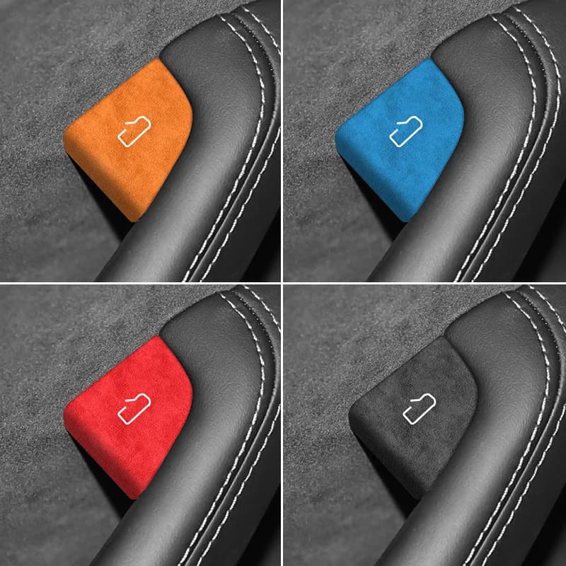 Top Suede For Tesla Model 3 (2024-) Model Y(2025-) Door Switch Button Cover Trim Anti Scratch Car Interior Tuning Accessories