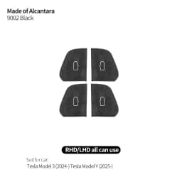 Made of Alcantara For Tesla Model 3 (2024-) Model Y(2025-) Door Switch Button Cover Trim Sticker Car Interior Tuning Accessories