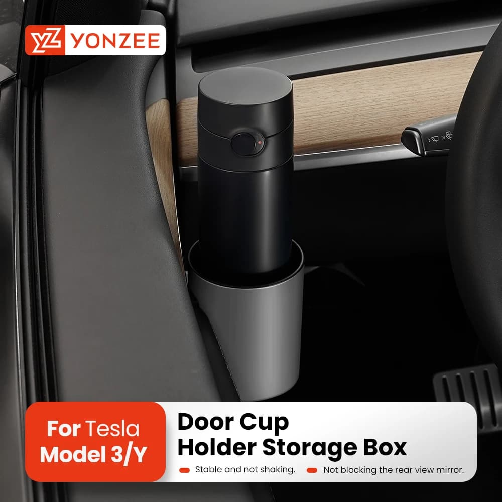 YZ For Tesla Model 3 Y Juniper Highland 2025 Water Cup Holder Door Handle Coffee Drink Holder Car Accessories
