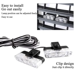 2 LED Car Emergency Strobe Lights 12V With Wireless Remote Control Yellow LED Flash Grille Light Beacon for Cars Truck Van SUV