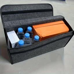 1-Pack Car Trunk Organizer: Foldable, multi-compartment with ergonomic handle, for SUVs/sedans/trucks, durable fabric