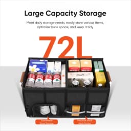 Portable Foldable Trunk Storage Box Waterproof Oxford Cloth 92L Large-Capacity Car Organizer for Camping Fishing