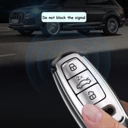 Car Remote Key Case Cover for Audi A3 A4 B9 A6 A7 4K A8 E-tron Q5 Q8 C8 D5 SQ8 Suede Car Key Fob Shell Keychain Protection Bag