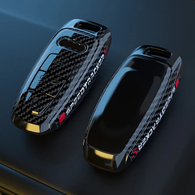 Car Remote Key Case Cover for Audi A3 A4 B9 A6 A7 4K A8 E-tron Q5 Q8 C8 D5 SQ8 Suede Car Key Fob Shell Keychain Protection Bag