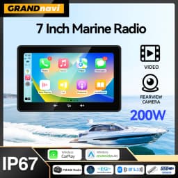 7inch MP5 Marine Boat Radio Wireless CarPlay Android Auto Waterproof IP67 Bluetooth FM AM AUX For Boat ATV UTV Yacht Golf Cart