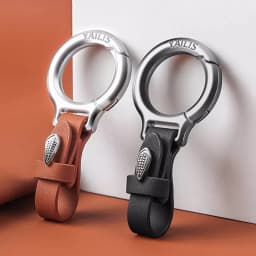 New Cowhide Leather Keychains for Women Men Waist Belt Buckle Carabiner Car Pendant Key Chains Rings Keyring Bag Gifts