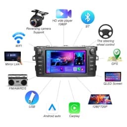 7 " For Toyota Auris Corolla 2006-2012 Wireless Carplay Android Auto Car Radio Multimedia Player Gps Autoradio Wifi Touch Screen