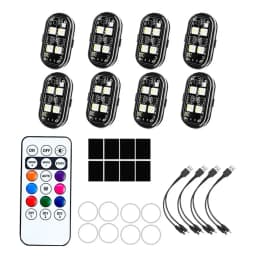 Wireless LED Strobe Lights Car Decor Atmosphere Light 8 Colors Rechargeable Led Lights Anti-Collision LED Warning Light