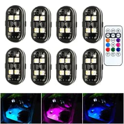 Wireless LED Strobe Lights Car Decor Atmosphere Light 8 Colors Rechargeable Led Lights Anti-Collision LED Warning Light