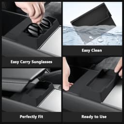 for Tesla Model 3 Y Juniper 2025 2026 Center Console Armrest Storage Box Glasses Holder Tray Case Organizer Interior Accessories
