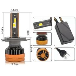 2pcs H4 Tricolor Remote Control LED Headlights H1 H7 H11 HB3 9005 HB4 9006 6500K 4300K 3000K For Car Headlights Lights