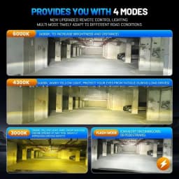 2pcs H4 Tricolor Remote Control LED Headlights H1 H7 H11 HB3 9005 HB4 9006 6500K 4300K 3000K For Car Headlights Lights