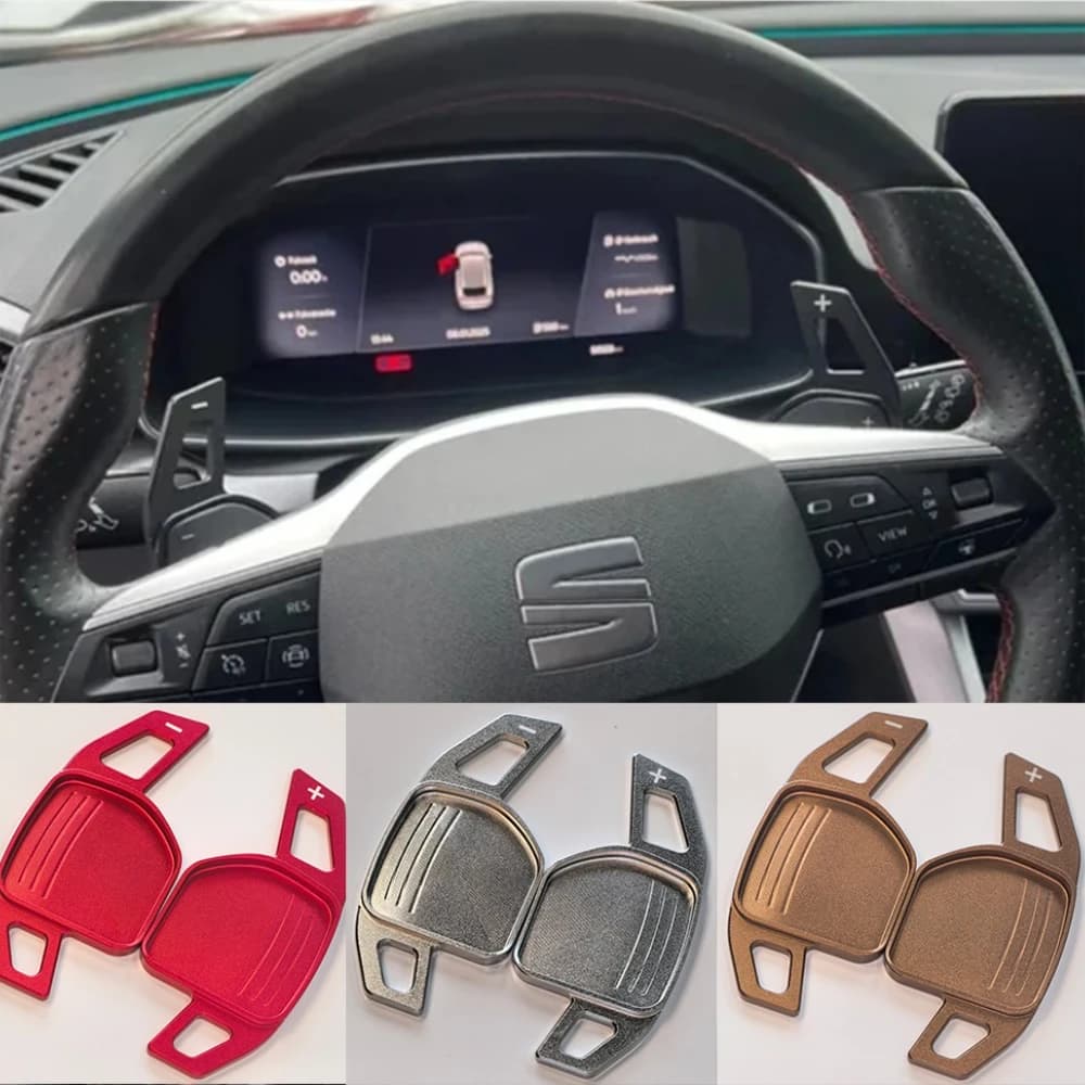Shift Paddle for Seat Leon FR Cupra Ateca Ibiza 6P Arona Tarraco Alhambra Car Steering Wheel Extension Shifter DSG Gear Stickers