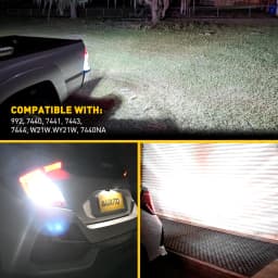 2x AUXITO T20 7443 7440 W21W W21/5W LED Bulb DRL Parking Reverse Lamp Stop Brake Signal Light White/Red/Yellow 12V 360° Lighting